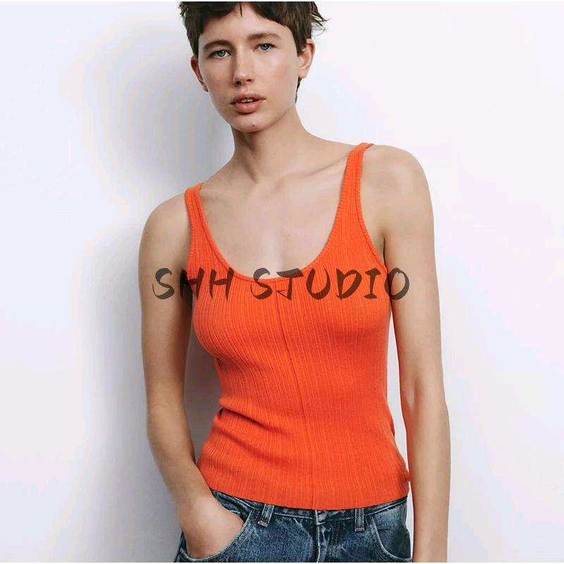 Spring New Women's Clothing Rib Hooded Knitting Outwear 9598036 Rib Knitting Vest 9598035