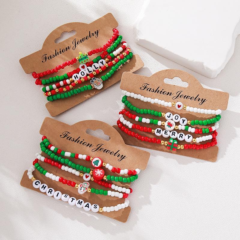 Europäisches & Amerikanisches Weihnachts-Perlenarmband-Set für Damen