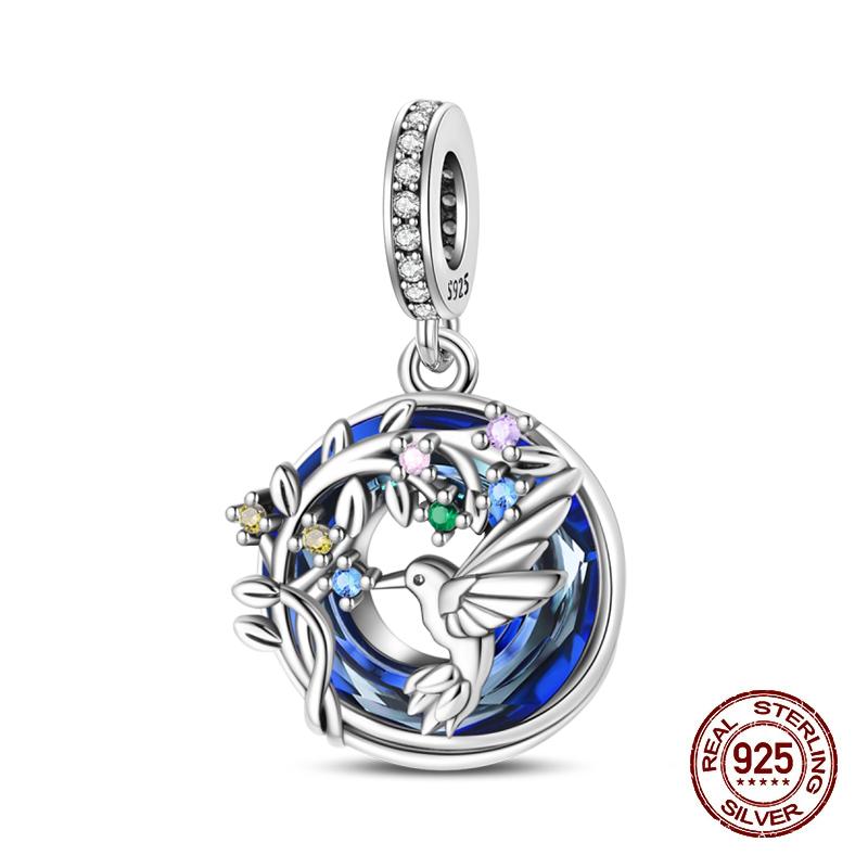 New Copper Pigeon Lotus Sun Moon Stars Shining Glass Charms Beads Fit Original Bracelets Fine Diy Jewelry Gifts