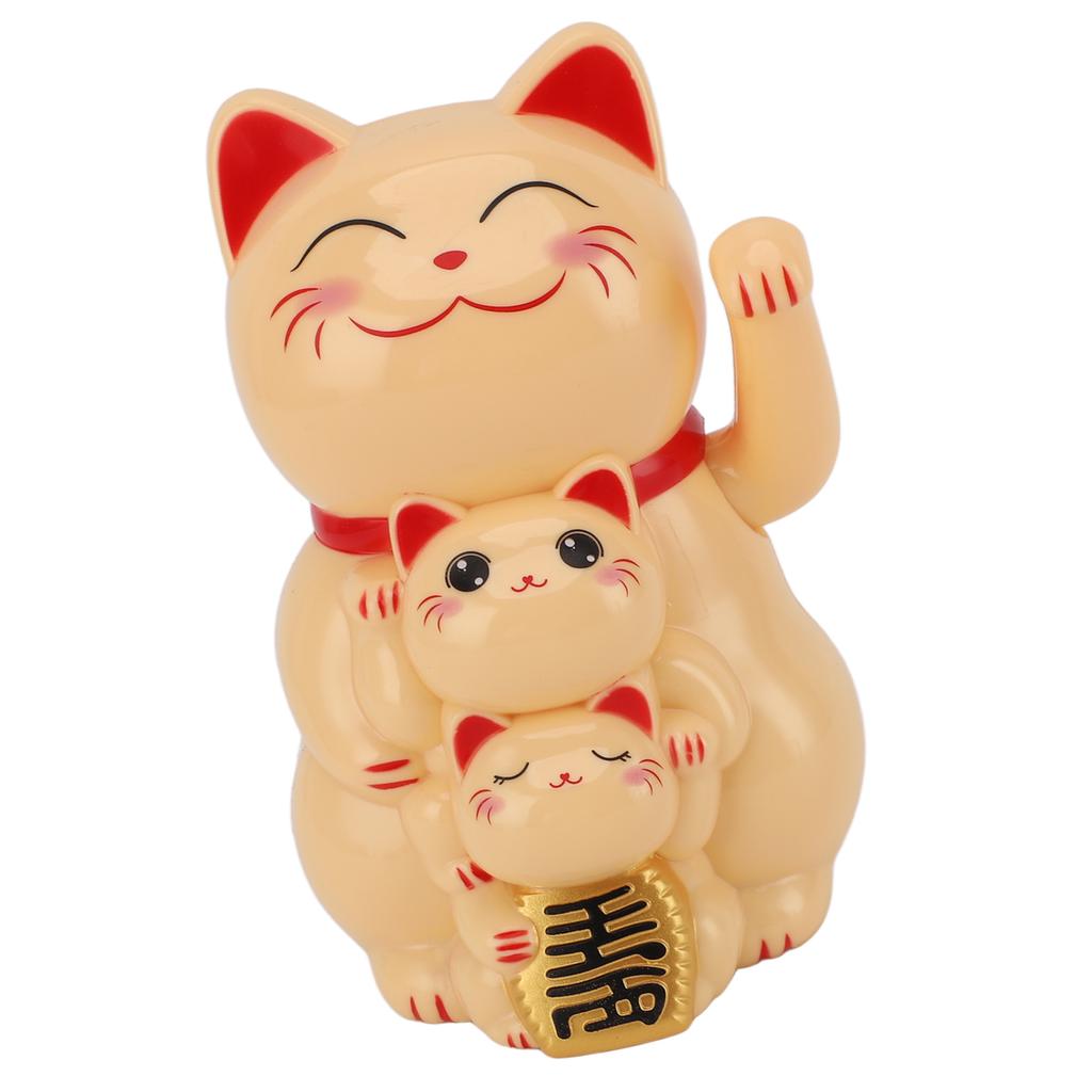 4,5 Zoll Solarbetriebene Lächelnde Katze Ornament Automatisch Winkende Hand Glückskatze Ornament für Auto Schreibtisch