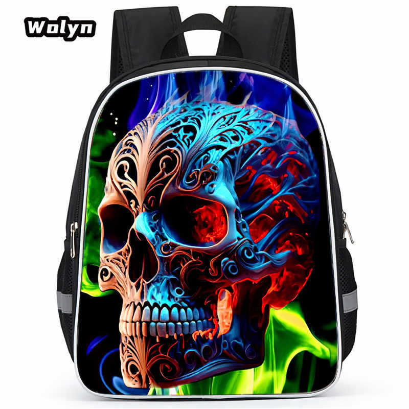 Skull Series Peripheral Animation Printing Backpack Student Bag Support