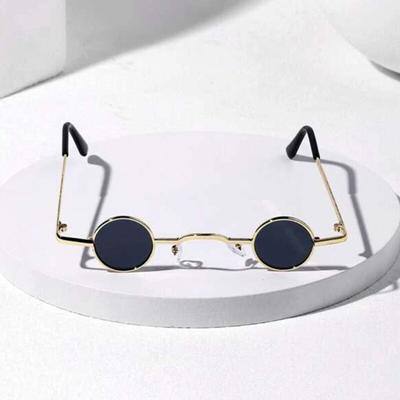 Lunettes de soleil rétro rock punk pour hommes, lunettes de soleil rondes classiques pour femmes, monture à pont large, verres noirs, lunettes de conduite