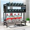 Kitchen Shelf Bowl Rack Sink Draining Rack Dish Rack Cupboard with Door Sink Storage Kitchen StorageRack Dust Adjustable Height