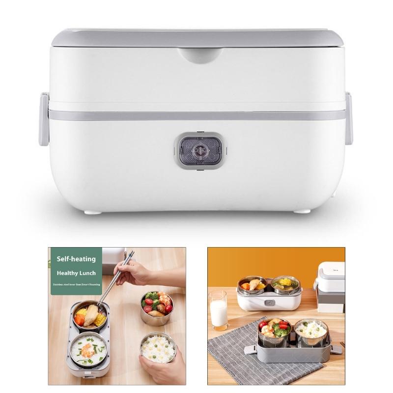 Electric Lunch Box Double Layer Insulated Food Heater for Dormitory Kitchen Office Travel Food Storage Container