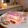 Laser Rainbow Transparent Pvc Pencil Case With Zipper Closure For Travel And Office Organization