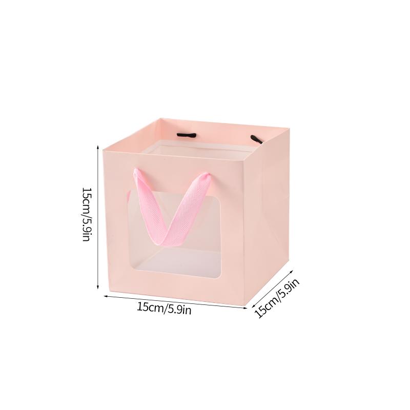 Portable Gift Bag Cookie Box with Window Shopping Bag Scarf Gift Box Birthday Gift Bags Packaging Bag Cake Boxes Wedding Decor
