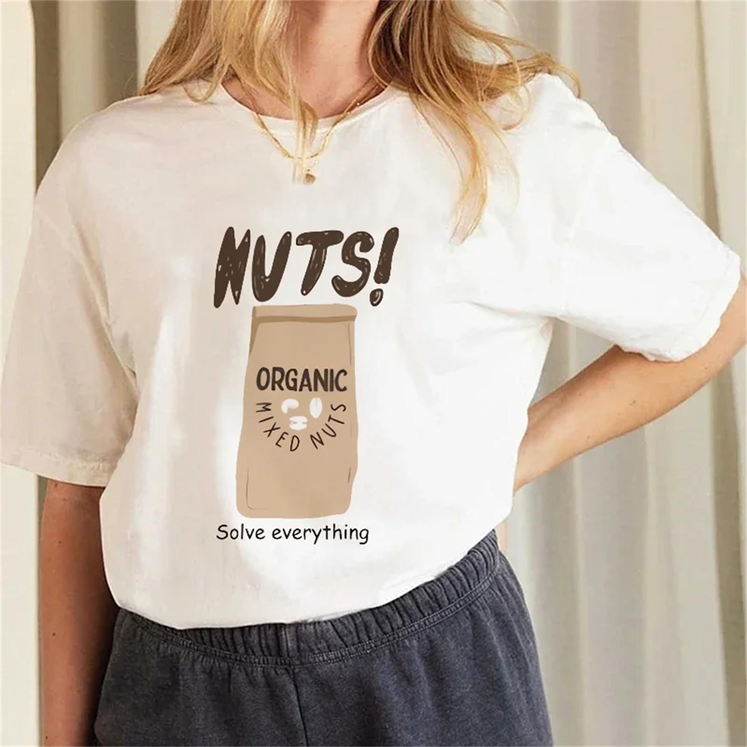 Women s 2025 Fashion Printed T-Shirt Cartoon Pattern Summer Retro Printed Round Neck Short Sleeve Casual Style Top T-Shirt S