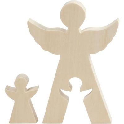 Forme en bois à décorer 2 en 1 - Ange - 20 cm