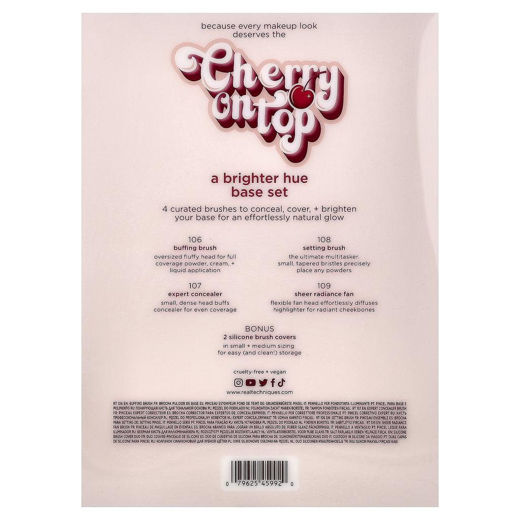 real techniques Cherry On Top, Brighter Shade Base Set, 6-Piece Set