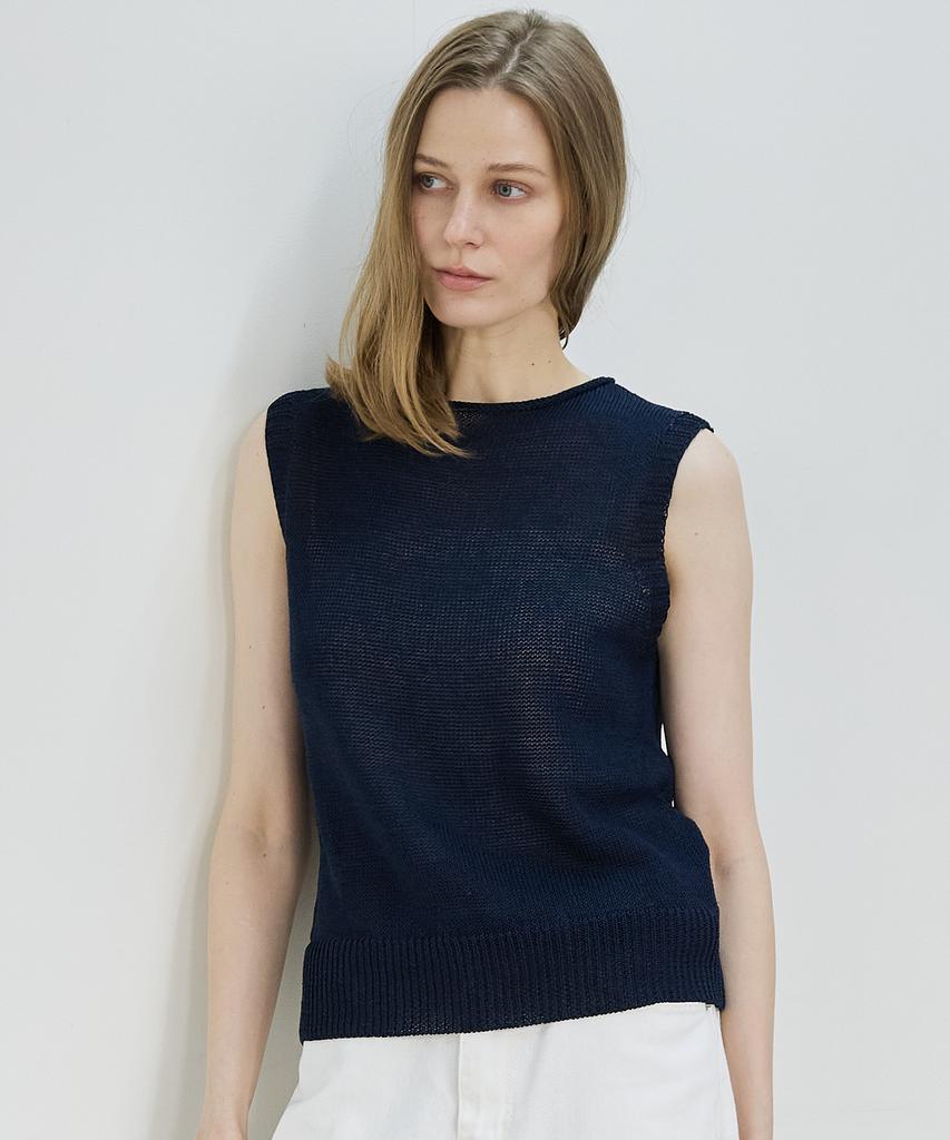Nutopeu Weave Sleeveless Knit_Navy