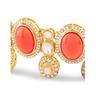 Orange Stones Austrian Diamonds Embellished Choker Necklace & Earring Set For Women
