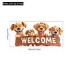 Cute Puppy Welcome English Slogan Self Adhesive Wall Door Sticker Home Decor
