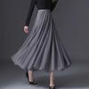 Women's 720° High Waist Pleated A-line Skirt - Mid-length, Mesh, Versatile for Dance or Casual Wear