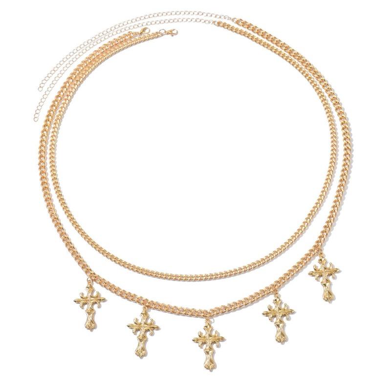 Cross Pendant Waist Chain Personalized Jewelry Women's Multi-layer Stacking Design Sexy Body Chain
