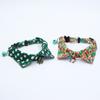 Cute Kitten Christmas Necklace with Bell Adjustable Kitten Bowties Collar Necklace Comfortable Fashion Kitten Saliva Towel