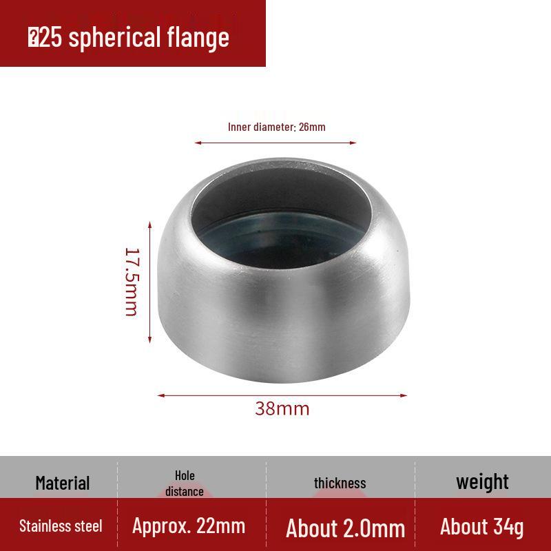 Stainless Steel Round Flange Base Wardrobe Clothes Rail Holder and Towel Rack Fixing Accessories.