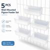 5pcs Automatic Hanging Bird Feeder Drinker Wall-mounted Pigeon Feed Trough  Aviary