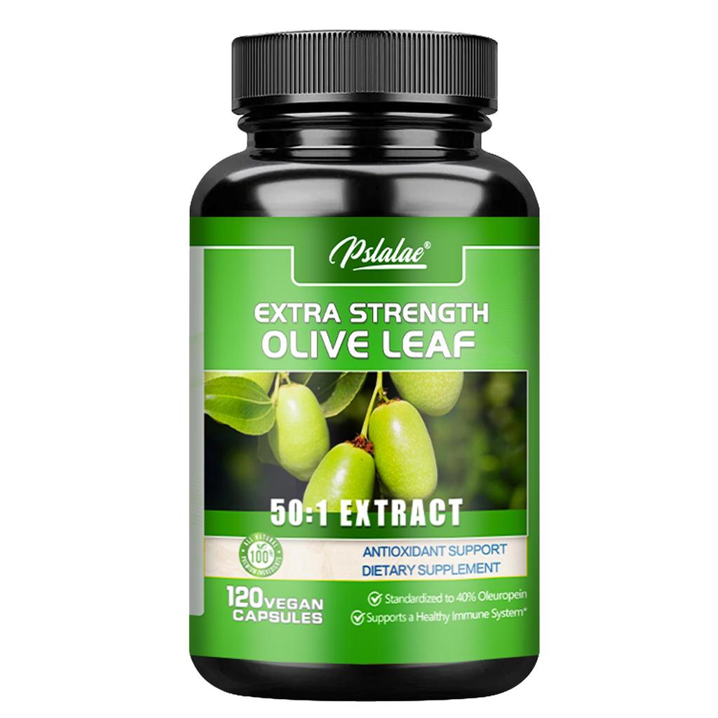 Estratto di Foglie d'Olivo Extra Forte, ogni porzione contiene 20.000 mg di oleuropeina, 40% oleuropeina, 100% Vegano.