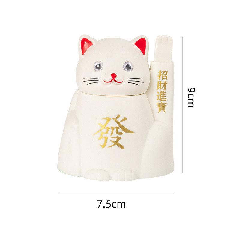 

Мультяшная Милая Коробка для Зубочисток Кошки Удачи Домашняя Гостиная Настольные Украшения Креативный Нажимной Автоматический Подъем Диспенсер для Зубочисток белый