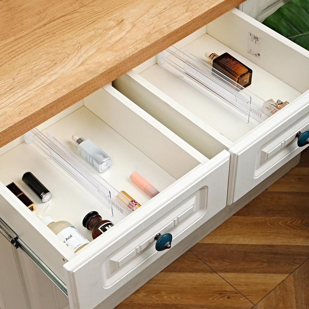 Adjustable Cross-Border Transparent Drawer Dividers with Foam Ends