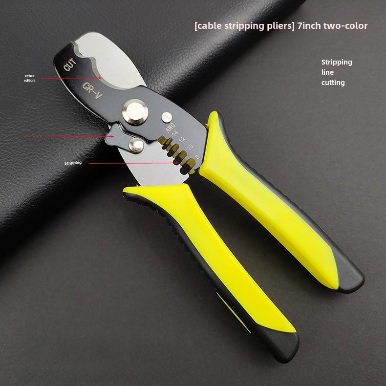 

Многофункциональные клещи для зачистки и резки проводов электрика с кабельными ножницами и возможностью сгибания оптоволоконного провода