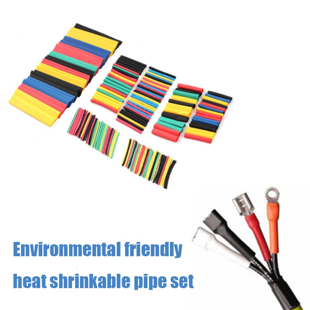 164 Pieces Heat Shrink Tube Polyolefin Crafts Insulation Cable Sleeve Shrinkable Electrical Connection Wire Wrapping Kit