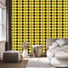 Yellow and brown checkered wallpaper for living room and bedroom 50x1000