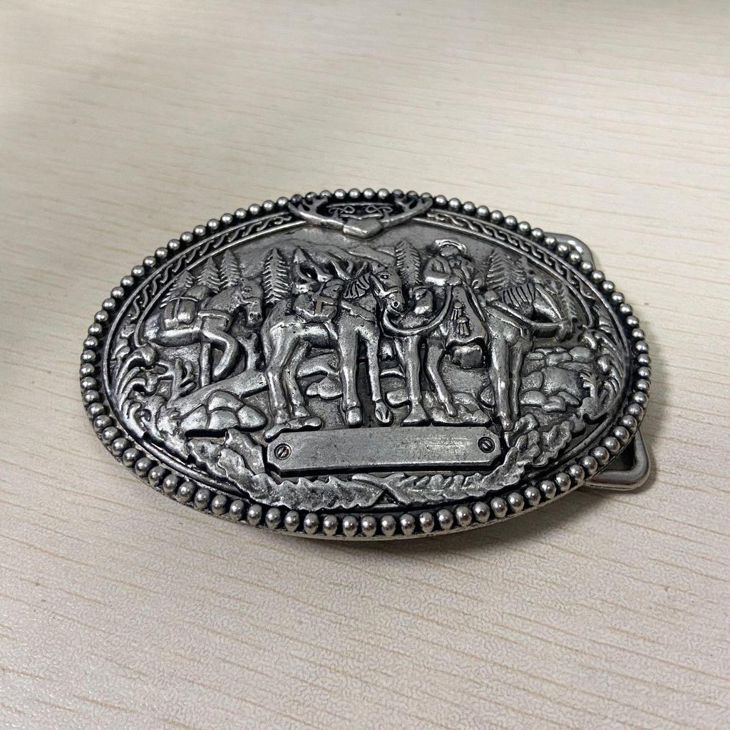 Retro Men's Zinc Alloy Animal Pattern Belt Buckle – Smooth Sports Design, Individually Packaged