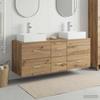 Bathroom Cabinet Set 3 pcs Artisan Oak 129 x 41 x 79.5 cm