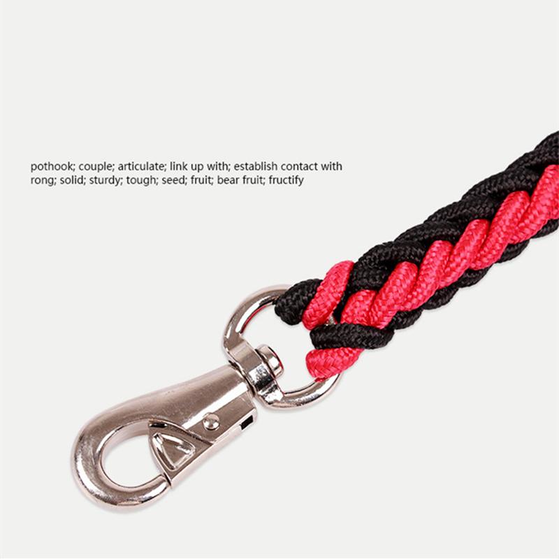 1.2M 17 Colors Length Double Strand Rope Large Dog Leashes Metal P Chain Buckle National Color Pet Traction Rope Collar Set A 14
