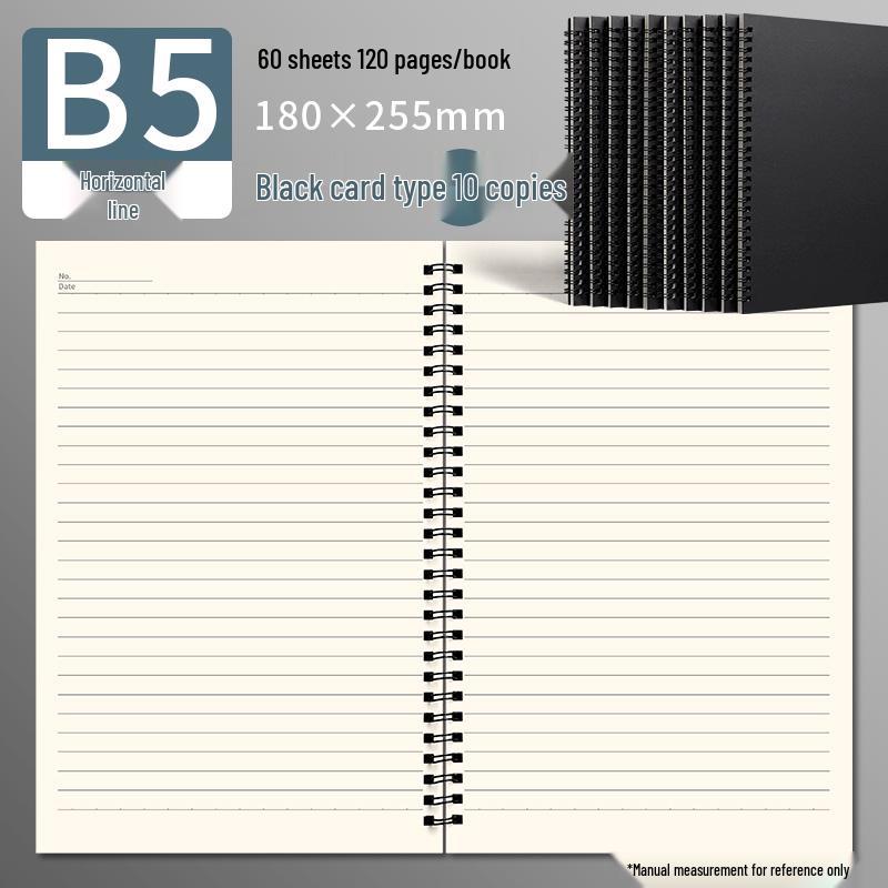 Minimalist Thickened Coil Notebook - B5/A5 Cowhide Softcover with Lined Pages