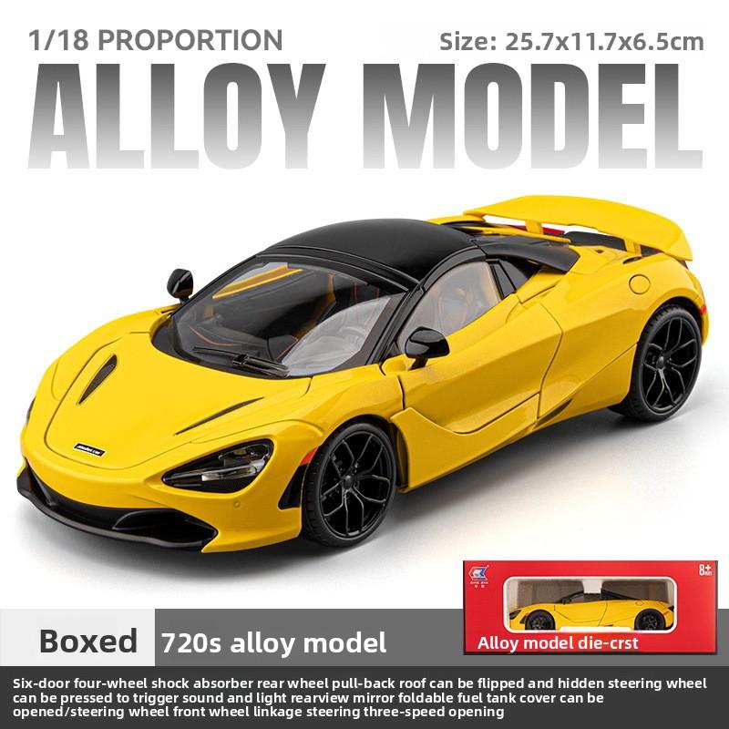 Modellino in Metallo pressofuso 1/18 Grande Dimensioni 720S Lega Supercar con Suono Luci Collezione Hobby Miniatura Voiture Bambini Ragazzo Giocattolo Veicolo