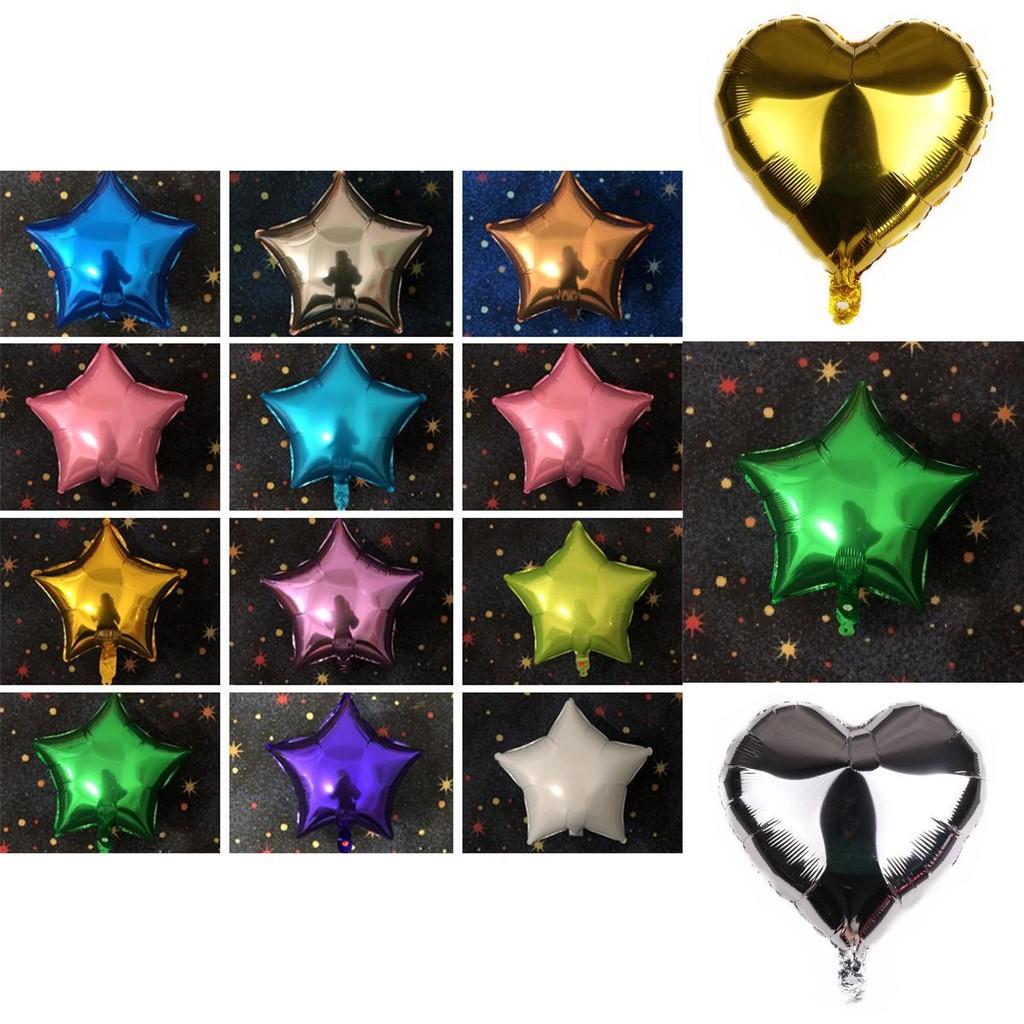 Solid Colour 18" Foil Balloons Heart Star Round Shape For Wedding Birthday Party