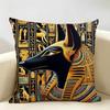 Ancient Egyptian Cultural Elements Cushion Cover Natural Linen Organic Fabric DoubleSided Printing Room Sofa Decor Pillow Case