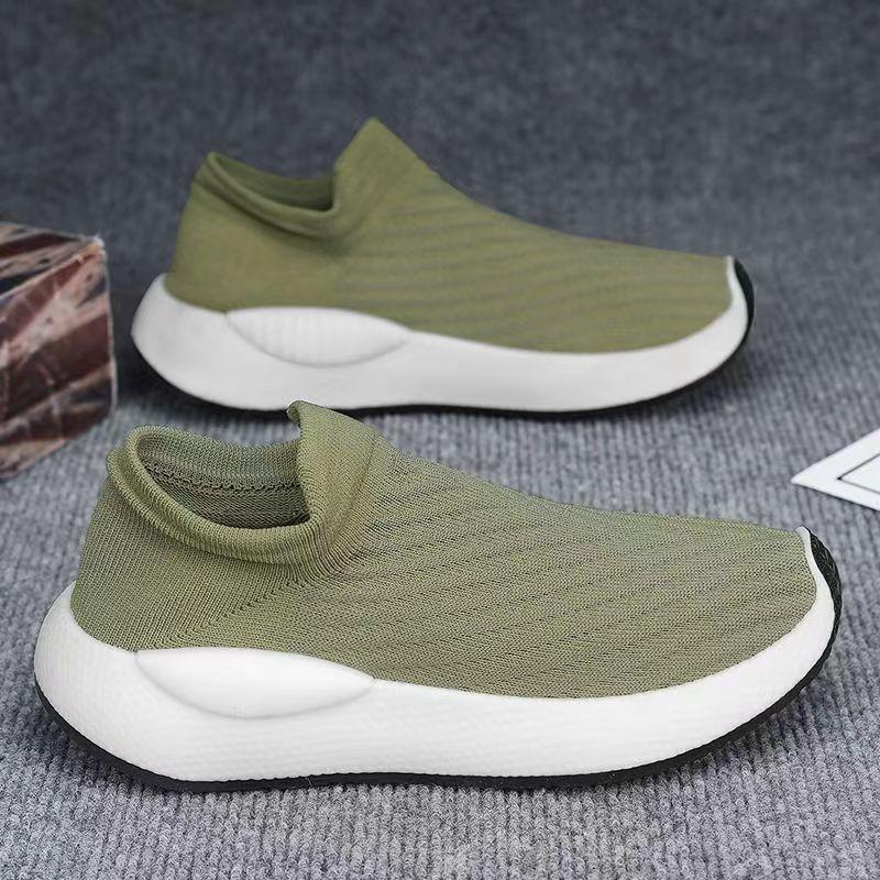 Men's  Running Shoes Lightweight Walking Shoes Breathable Tennis Shoes Slip On Casual Athletic Sneakers Knitted Mesh Workout Sports Shoes for Men