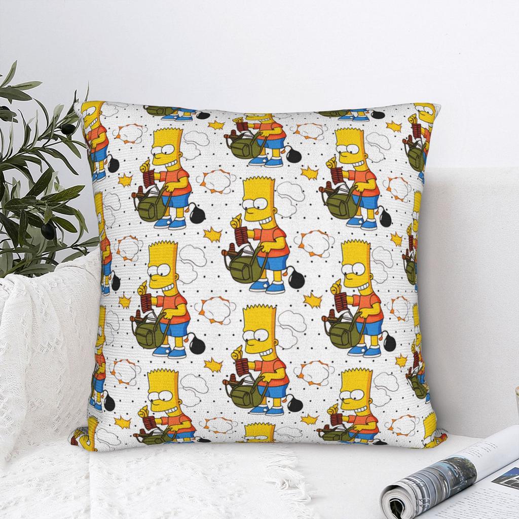 S-Simpsons Cartoon Background Pillow Cover Custom Cushion Cover Cute Funny Pillow Case For Living Room Bed Chair