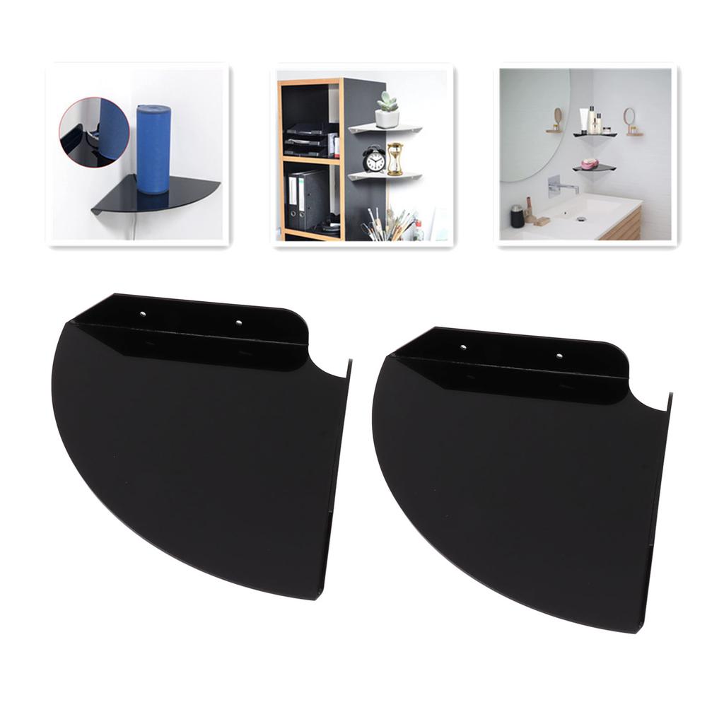 2pcs Wall Mount Floating Corner Shelves Quarter Round Hanging Corner Shelves for Bedrooms Living Rooms Shower Room