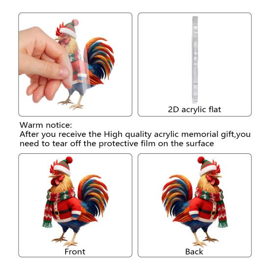 Christmas Chicken Advent Calendar 24-Day Countdown Box with Easy-Open Windows Multifunctional Holiday Decoration