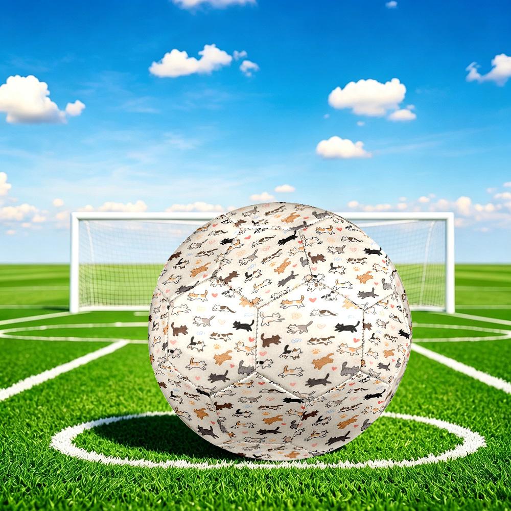 1pc Cats Cream Background Size 5 Soccer Ball Professional Match Training Football Indoor &Outdoor Sports Ball Lightweight Durable C6519