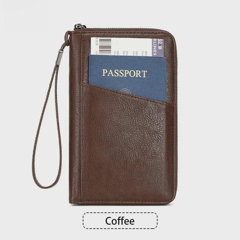 RFID Anti-Magnetic Passport Wallet with Zipper and Multifunctional Storage
