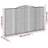 VidaXL 2x Arched Gabion Baskets Arched Gabion Cages Gabion Walls Garden Fences Terrace Outdoor 3146944