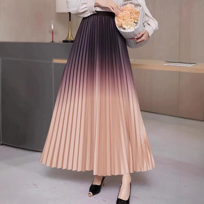 

Жіноча весняно-осіння спідниця плісе з принтом, висока посадка, на всі випадки життя XL