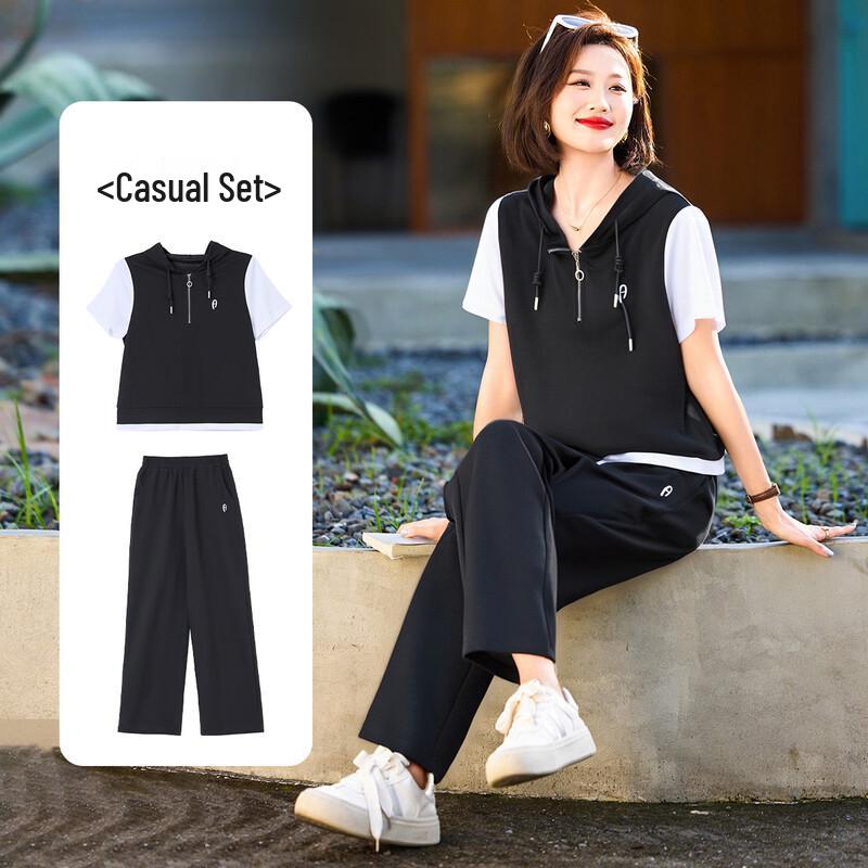 Women s Summer Hooded Casual Two-Piece Set