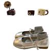French three-color optional evening wind Mary Jane shoes 2025 autumn new flat-soled single shoes light mouth leather shoes
