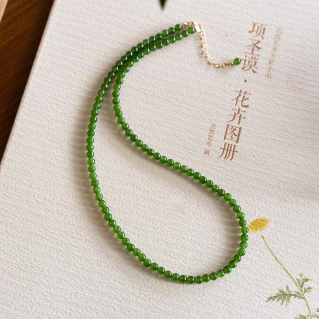 Naszyjnik na obojczyk z zielonego jadeitu Hetian w starożytnym stylu