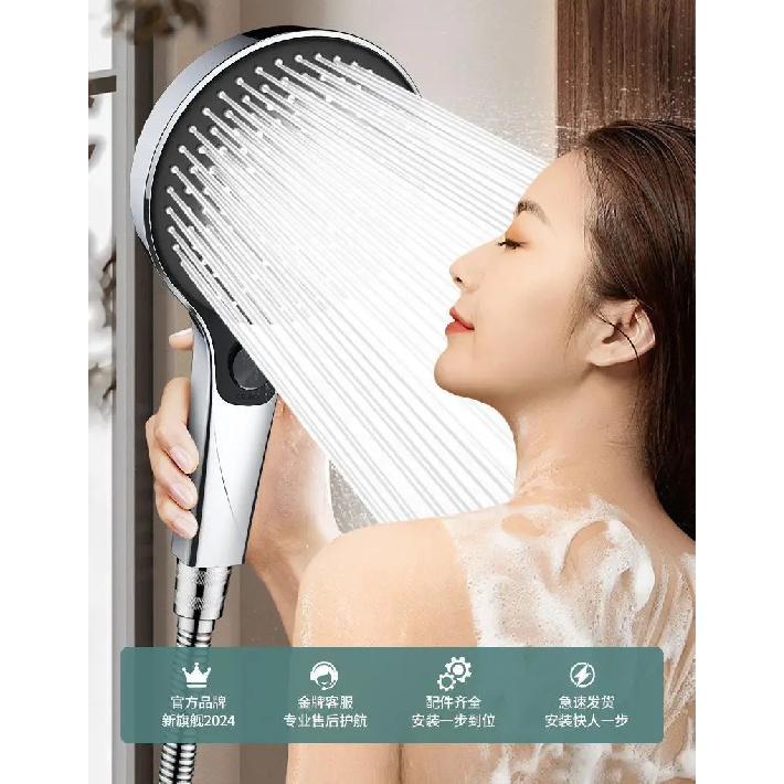 New 135mm Large Panel Pressurized Shower Head 3 Modes Water Saving Spray Nozzle Massage Rainfall Shower Bathroom Accessories