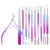 Professional Manicure Set Rainbow Stainless Steel Nail Cuticle Nipper Pusher Dead Skin Remover