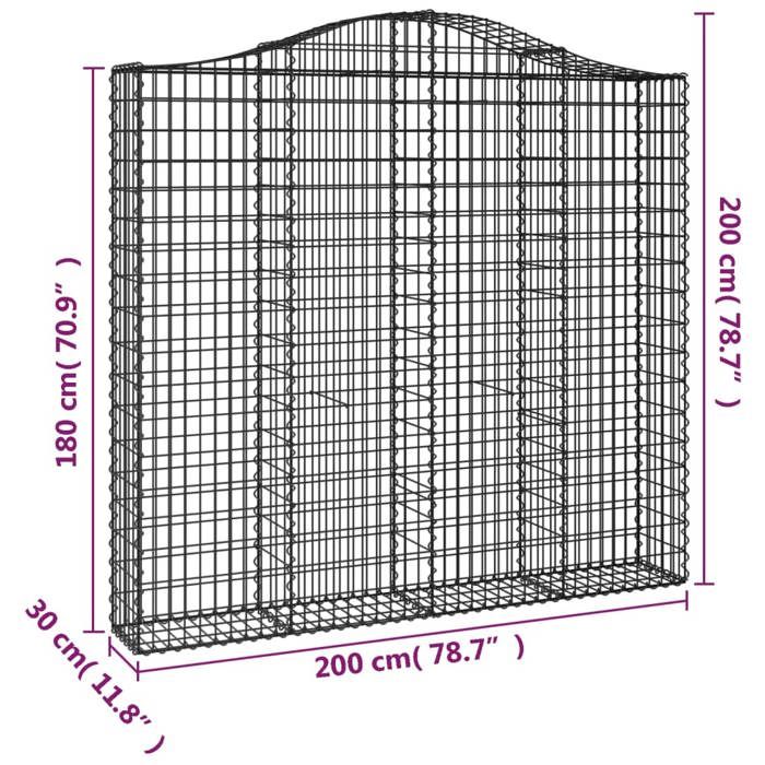 VidaXL 2x Arched Gabion Baskets Arched Gabion Cages Gabion Walls Garden Fences Terrace Outdoor 3145514