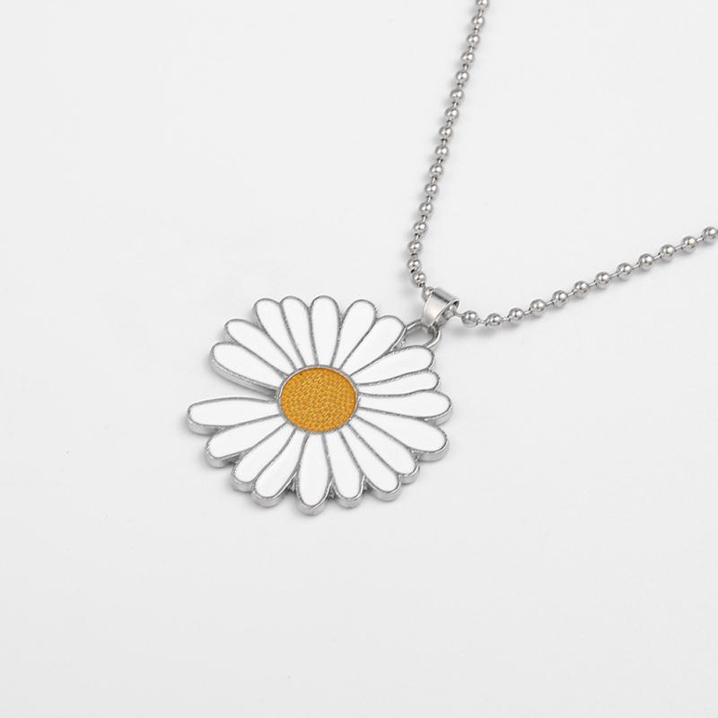 

Женское ожерелье RUI RUI YU, популярное длинное ожерелье с подвеской в ​​виде маргаритки, свитер-цепочка серебряный