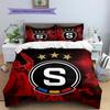 Sparta Prag Fußball Logo Muster Bettwäsche Heimdekoration Geburtstagsgeschenk (1 Bettbezug + 2 Kissenbezüge, ohne Füllung)